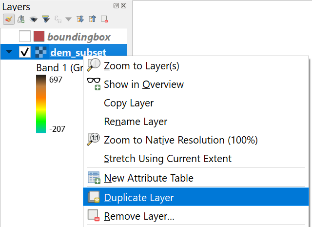 Duplicate Layer Menu