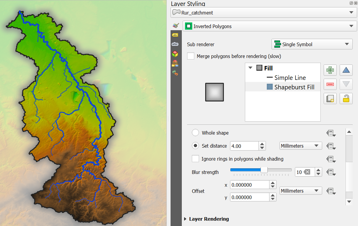 Rur Basin with a Color Hillshade