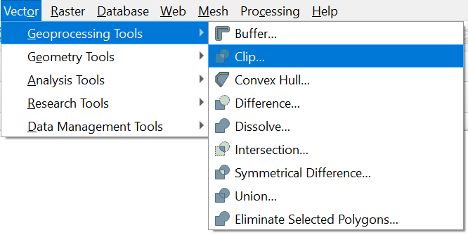 Clip Vectors Menu