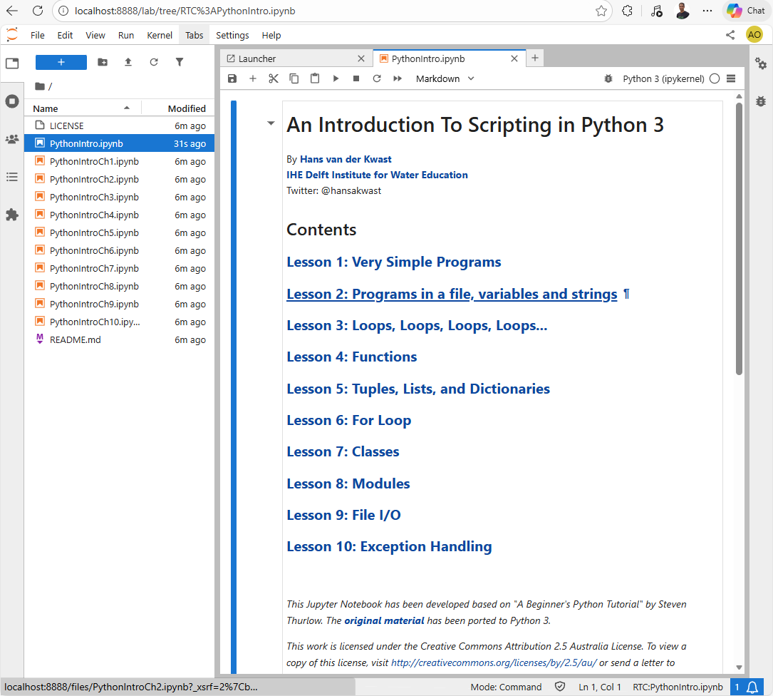 Introduction to Python: Use Jupyter Notebooks | OCWGIS