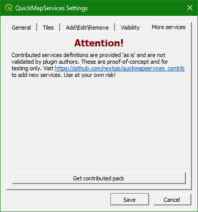 QuickMapServices Settings