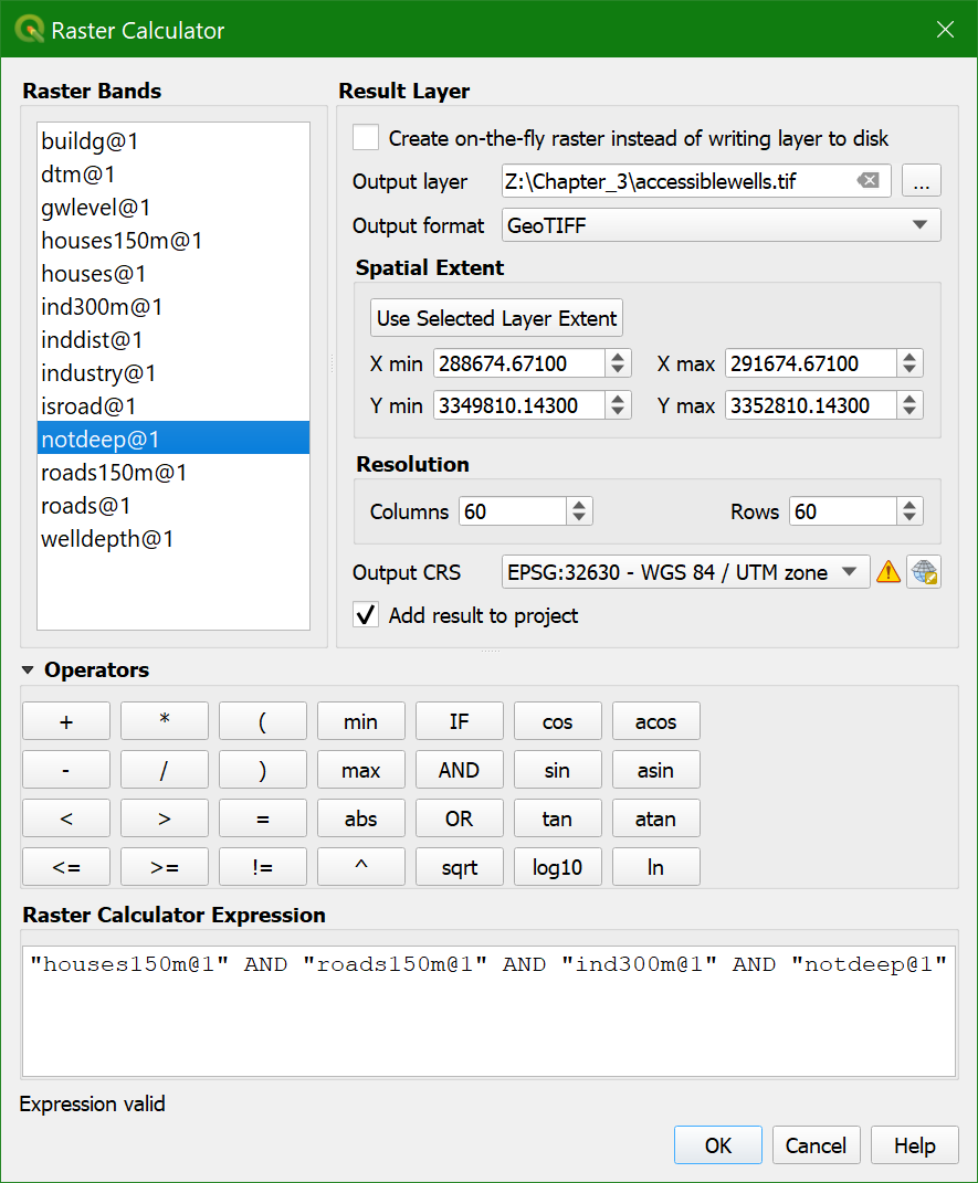 calculate accessible wells