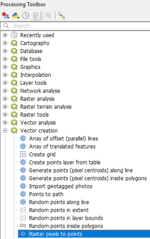 raster pixels to points