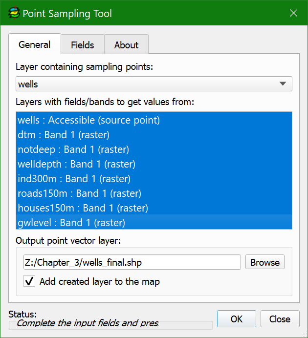 point sampling tool general