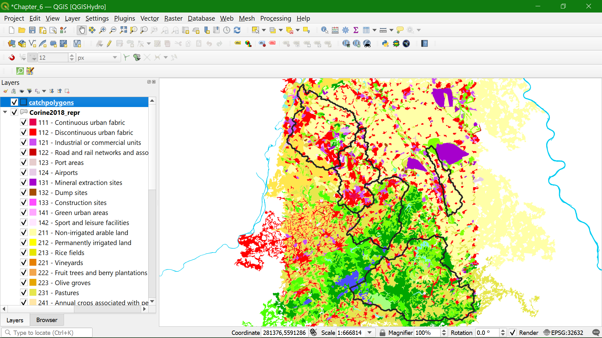 result export corine