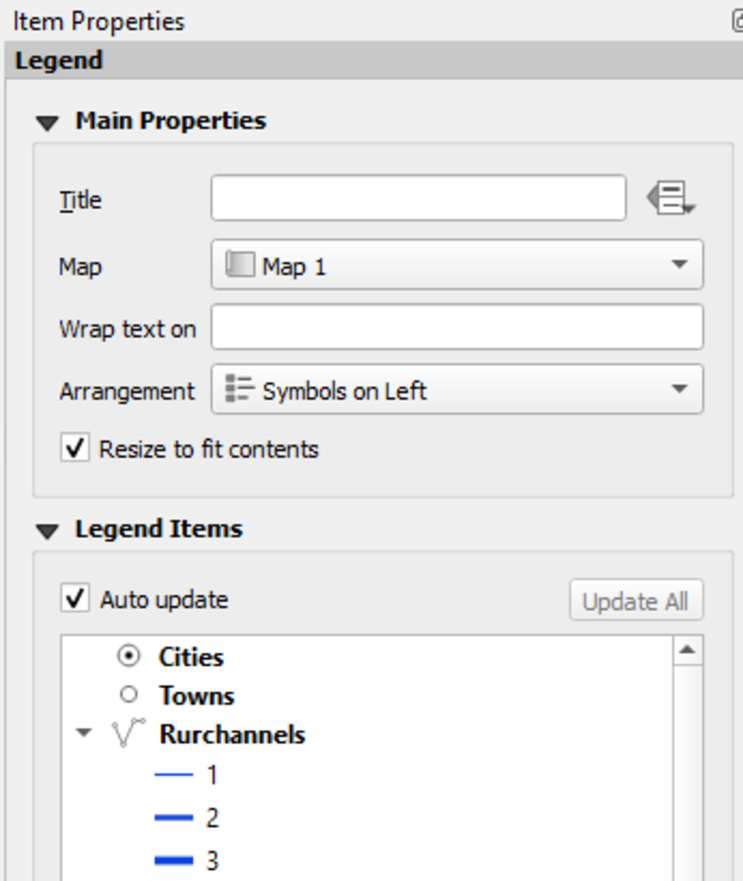 Legend properties