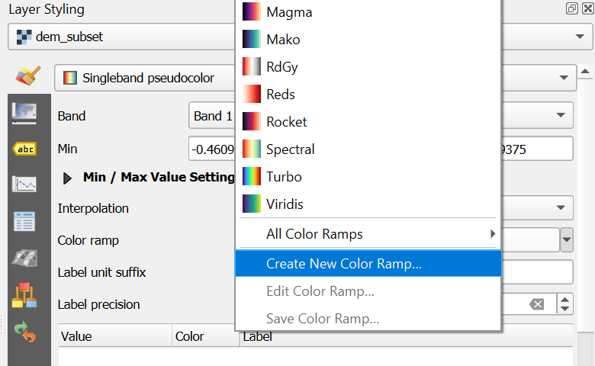 4.1. Style the DEM with a colour ramp | Preprocessing a DEM and ...