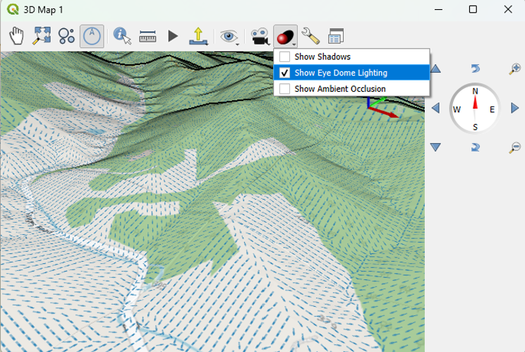 Preprocessing a DEM and calculate flow direction: Visualize Flow ...