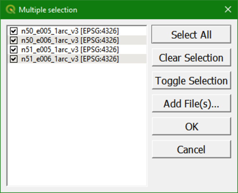 multiple selection dialog