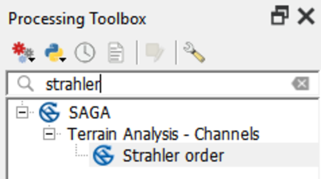 strahler processing toolbox