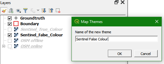 Save as Sentinel False Colour theme